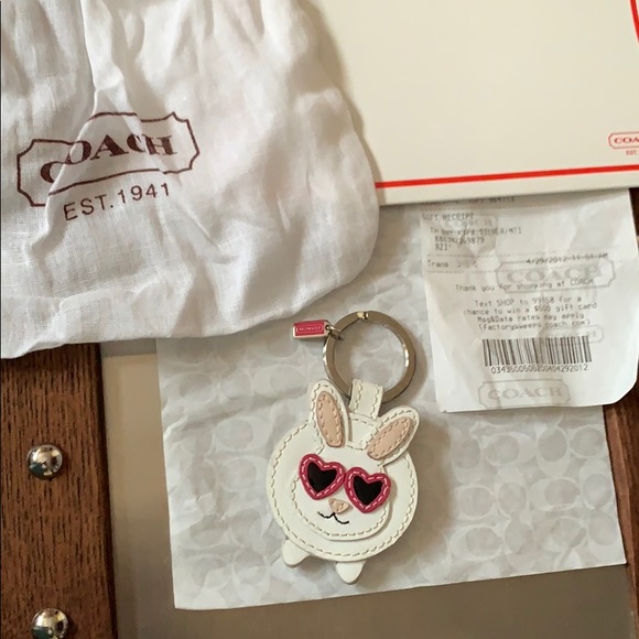 COPY - New RARE 100% Authentic Coach Bunny keychain - Picture 1 of 3